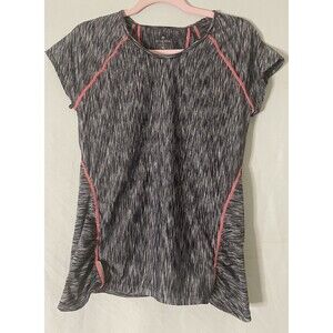 Athleta Pop Run Space Dye Size Medium Reflective Short Sleeve TopBack Zip Pocket